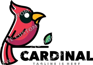 Cute cardinal mascot logo