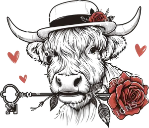 Highland Cow Valentines Day Shirt
