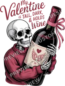 Skeleton Wine Valentines Day Shirt