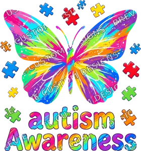 Rainbow Butterfly Autism Awareness