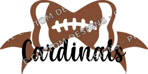 Cardinals Football Bow Graphic