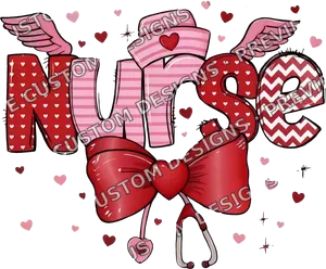 Coquette Bow Valentines Day Nurse