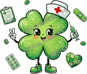 Cute Nurse Shamrock St Patricks