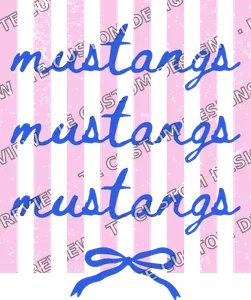 Mustangs Preppy Sport Mascot Pattern