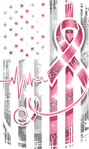 USA Flag Breast Cancer Awareness