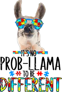 Autism awareness llama
