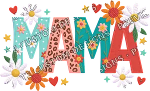 Faux Yarn Floral Mama Mothers 1