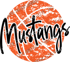 Mustangs Distressed Basketball