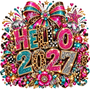Hello 2027 Colorful New Year