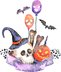 Witch Hat Skull (Purple)