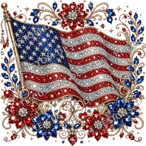 4th of July PNGRhinestone American