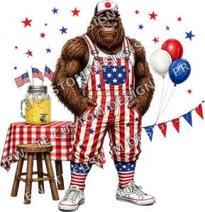 Patriotic Bigfoot 4th of July