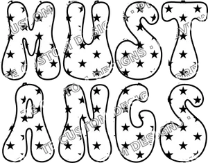 MUSTANGS Stars Pattern Preppy