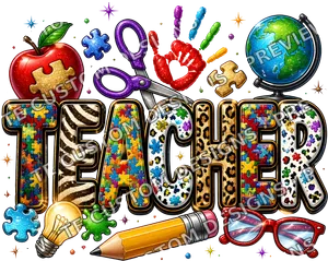 Teacher Puzzle Autism Awareness