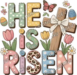 He is Risen Floral Easter