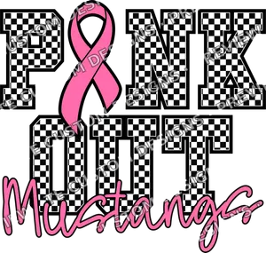 Pink out Mustangs Checkered
