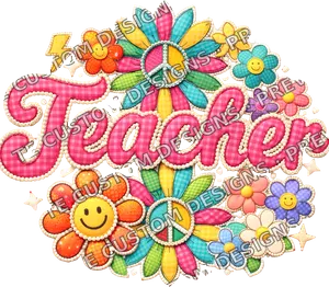 Retro Groovy Flower Teacher Shirt