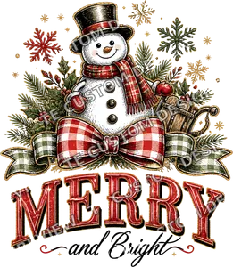 Merry Bright Snowman Christmas Shirt
