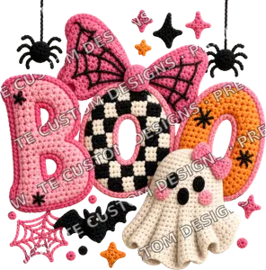 Pink Boo Bow Ghost Halloween