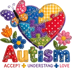 Autism Awareness Heart Butterfly