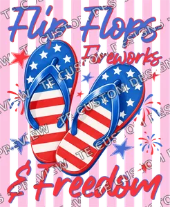 Flip Flops Fireworks PNG4th of