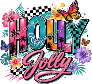 Tropical Holly Jolly Christmas Shirt